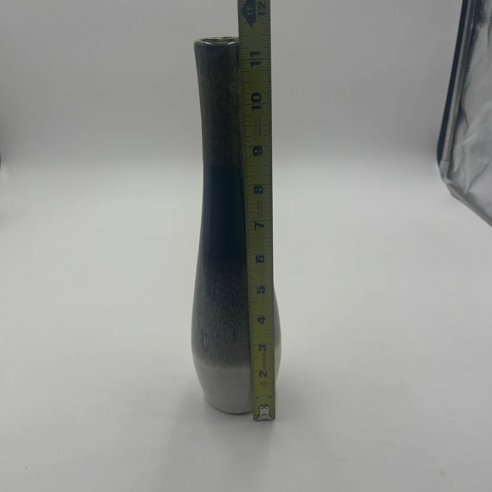 Ombre Glazed Ceramic Vase Neutral Color Tall Bud Vase‎ Home Decor Accent